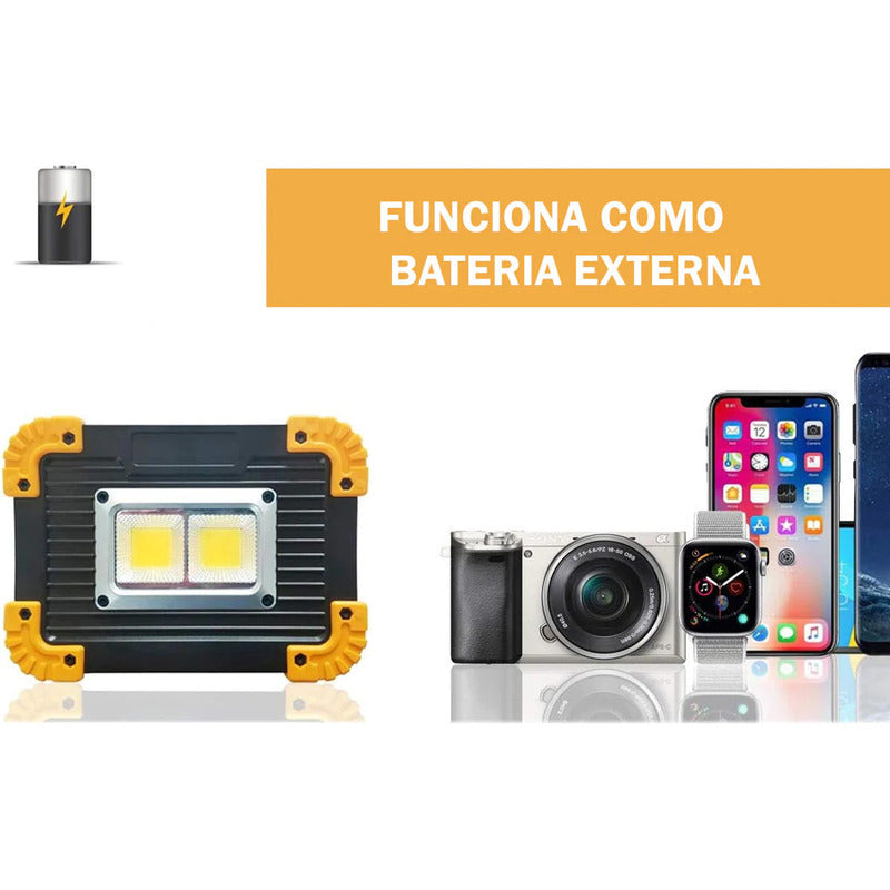 Linterna Y Lampara De Emergencia Y Trabajo Cob 20w Portable