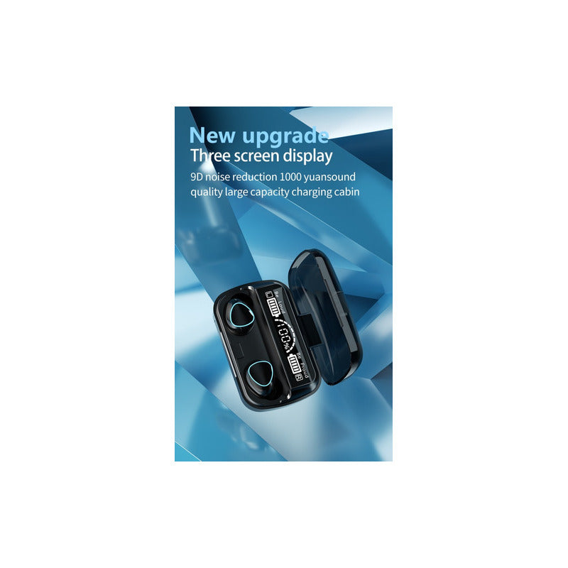 Audífonos Bluetooth 5.3 Tws M10 True Wireless Color Negro Color De La Luz Rojo/azul