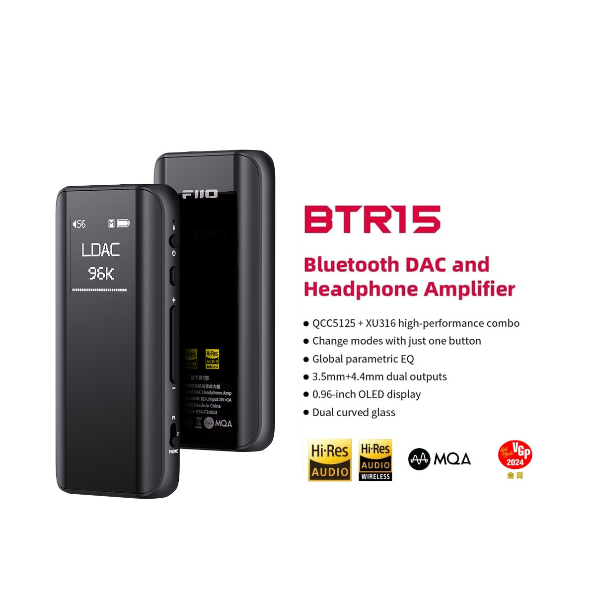 Fiio BTR 15 Amplificador de Audifonos y Dac Bluetooth Hi-Res