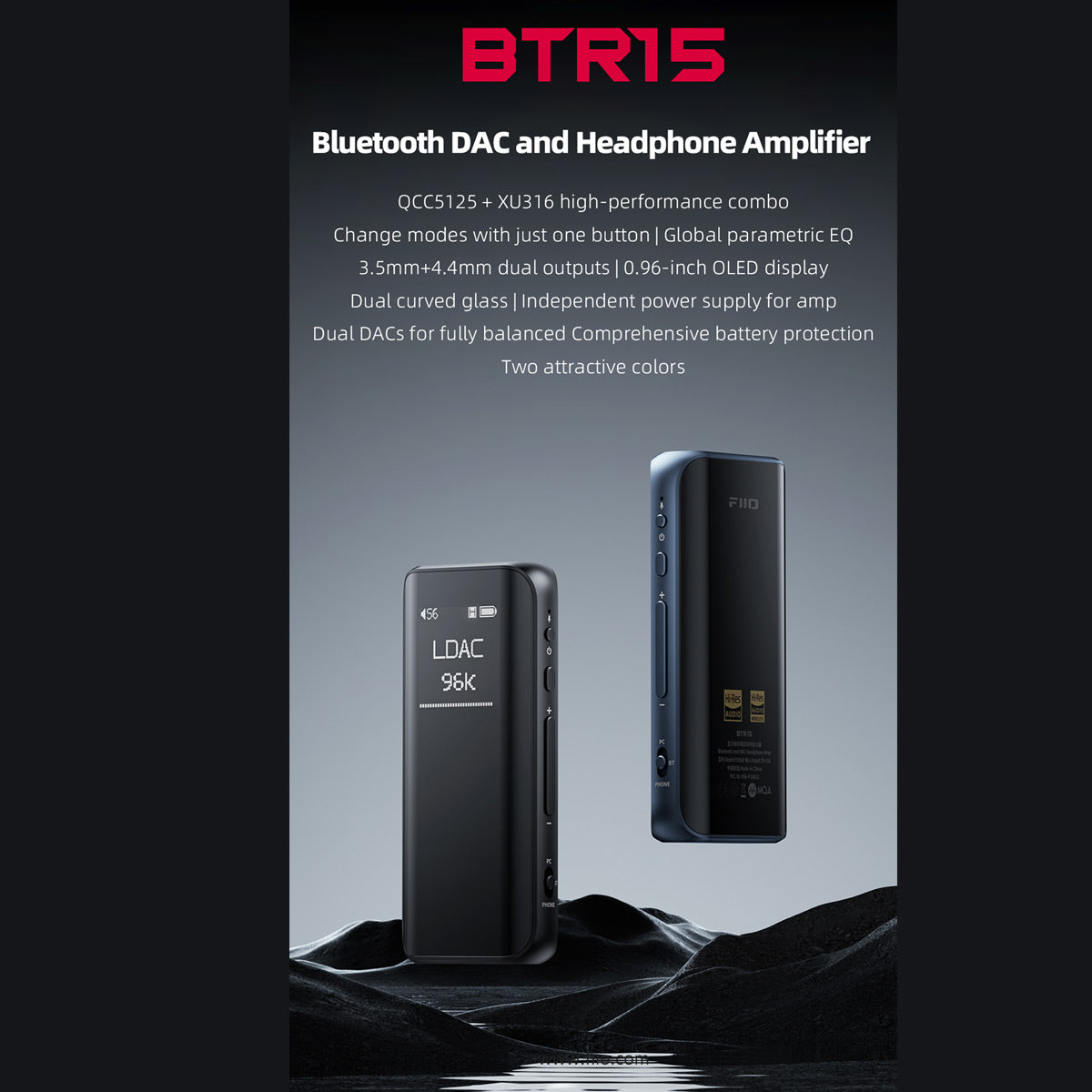 Fiio BTR 15 Amplificador de Audifonos y Dac Bluetooth Hi-Res