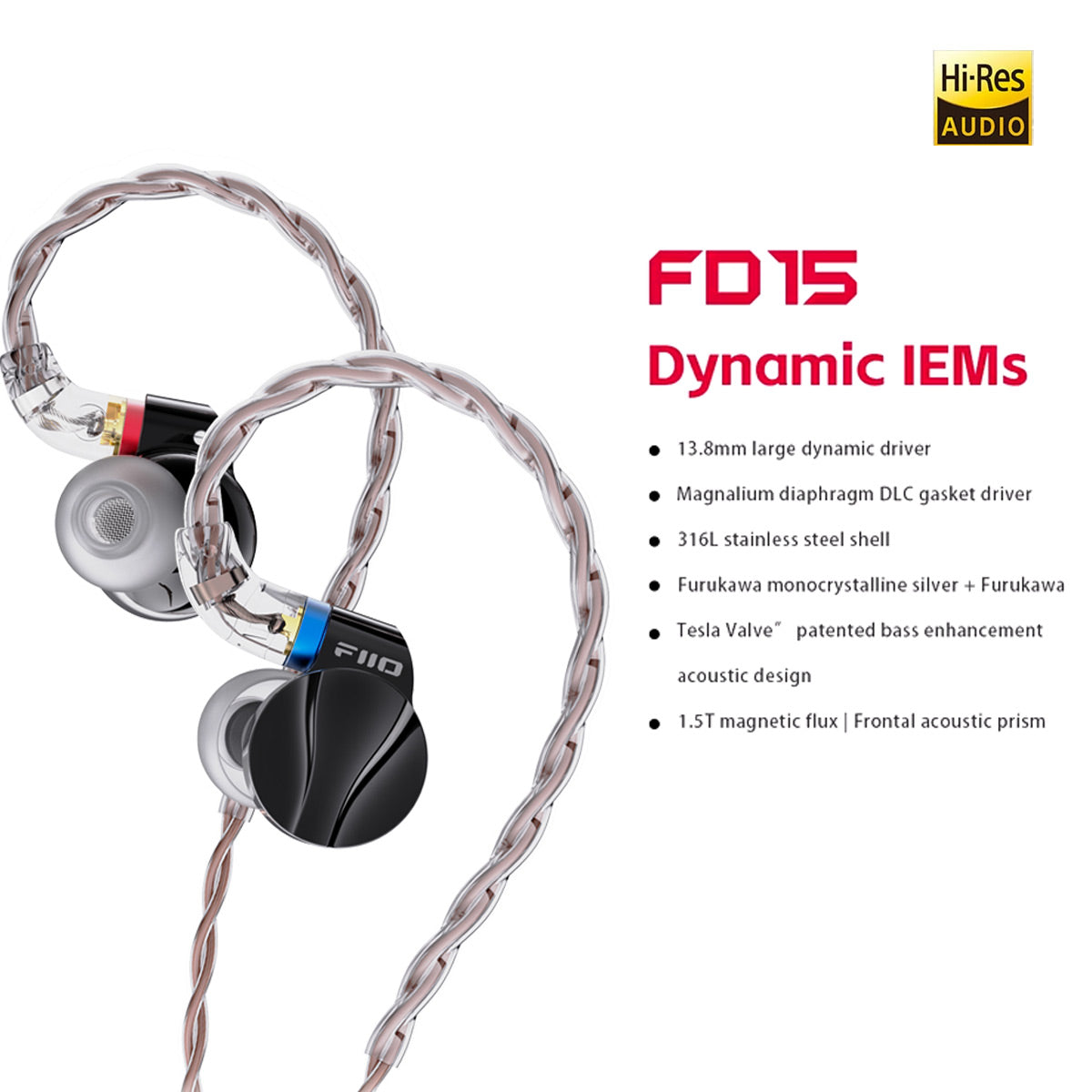 Audifonos Fiio FD15 - Negros