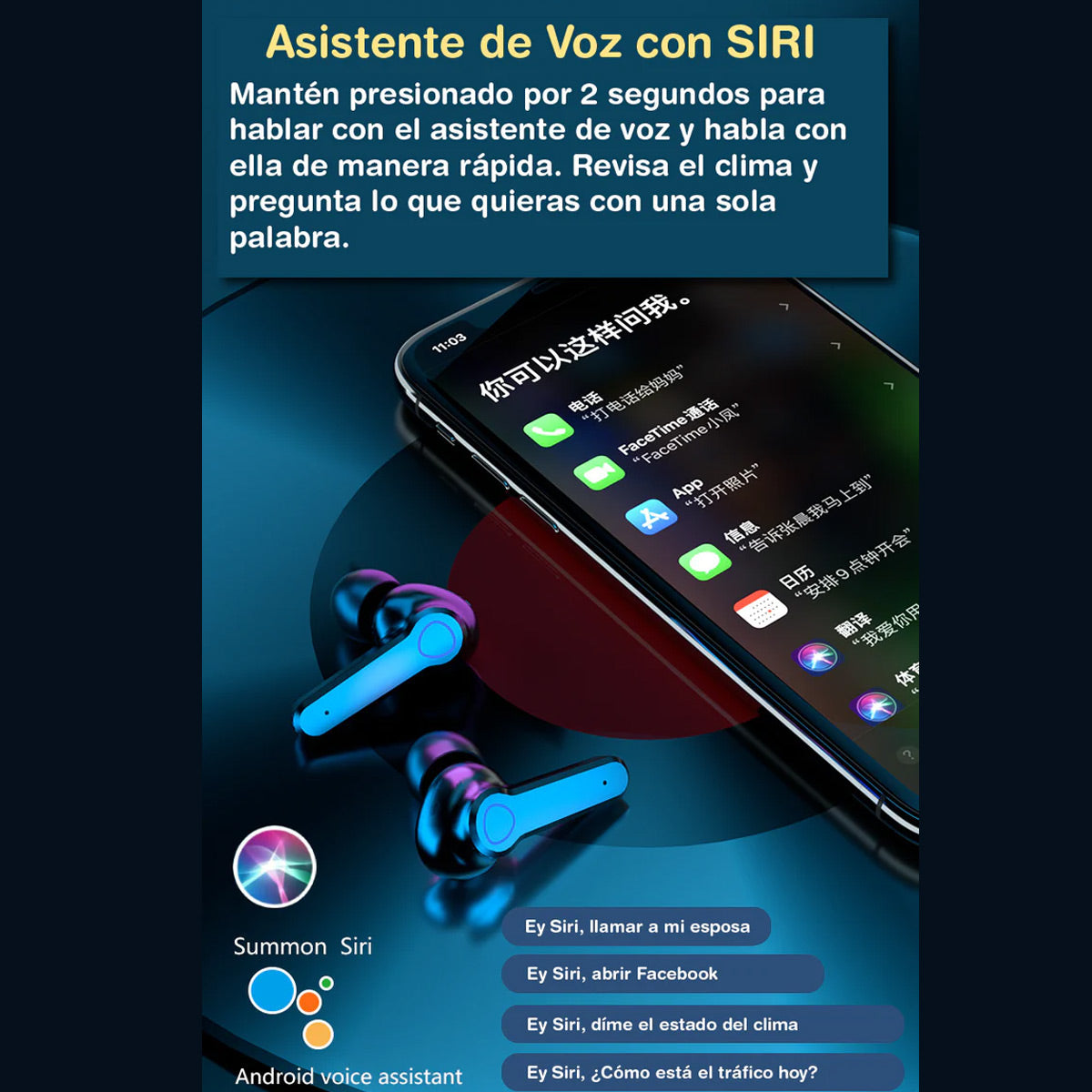 Audífonos M19 TWS Bluetooth V5.3