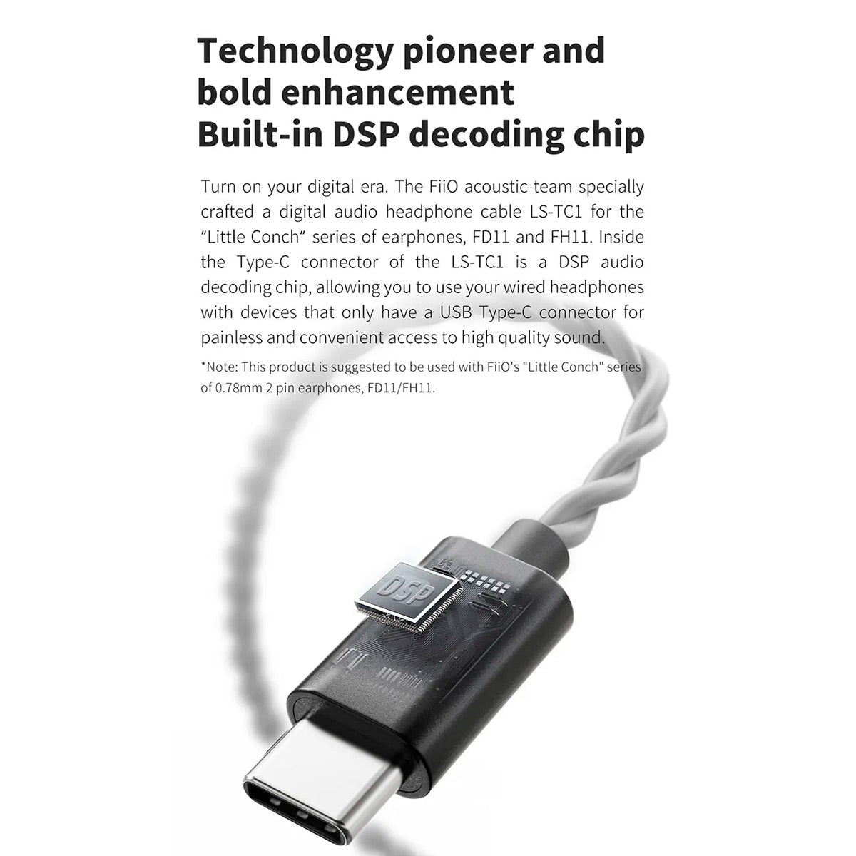 Cable de Audifonos Fiio LS-TC1 USB C a 0.78 mm