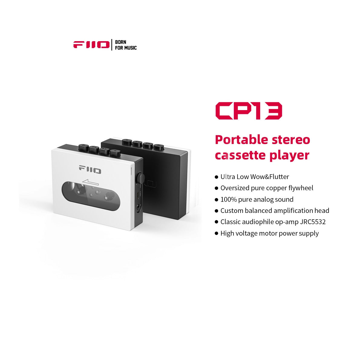 Fiio CP13 Cassette Player Portable Stereo Negra