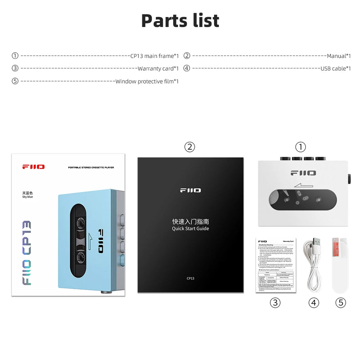 Fiio CP13 Cassette Player Portable Stereo Negra