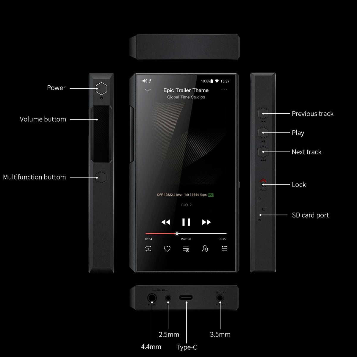 Reproductor Hi-Res Fiio M11 Plus ESS DSD MQA Bluetooth