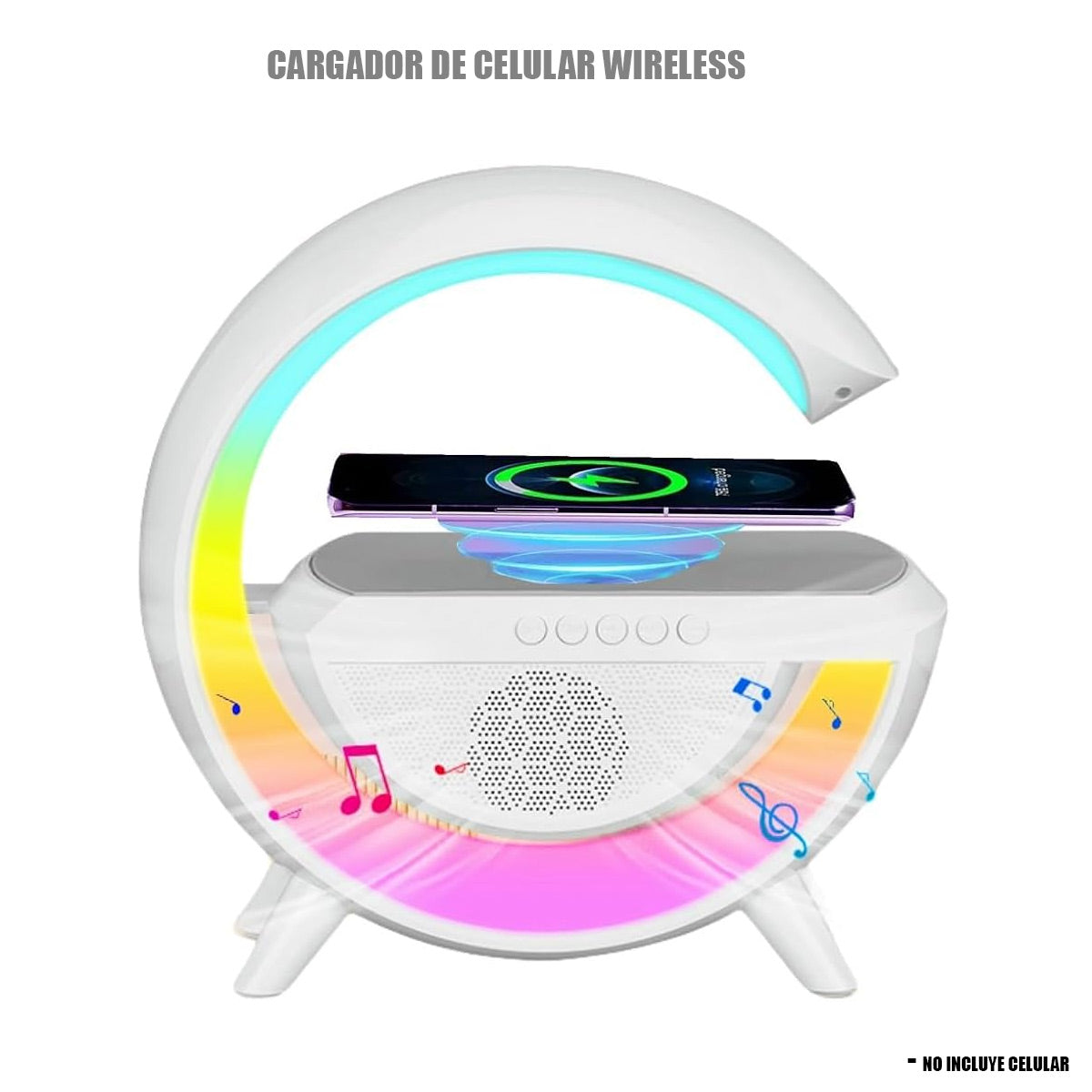 Parlante Portatil Bluetooth Cargador Lampara Led