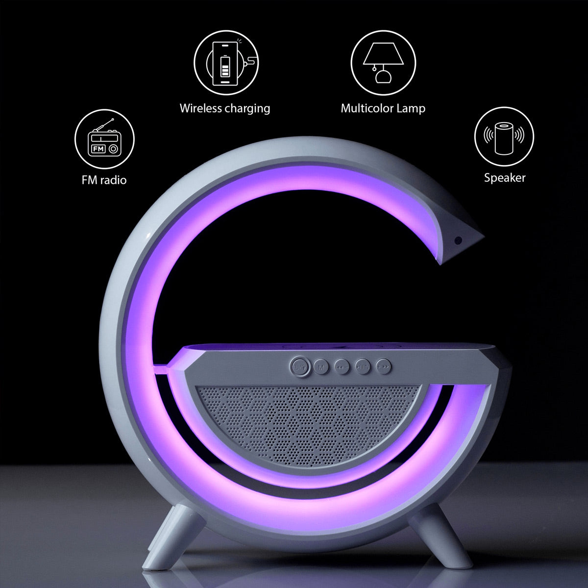 Parlante Portatil Bluetooth Cargador Lampara Led