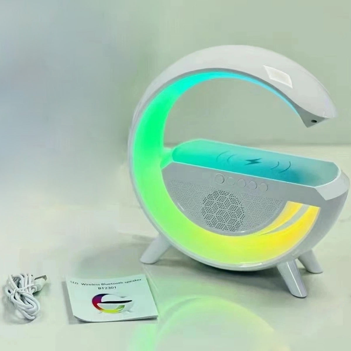 Parlante Portatil Bluetooth Cargador Lampara Led