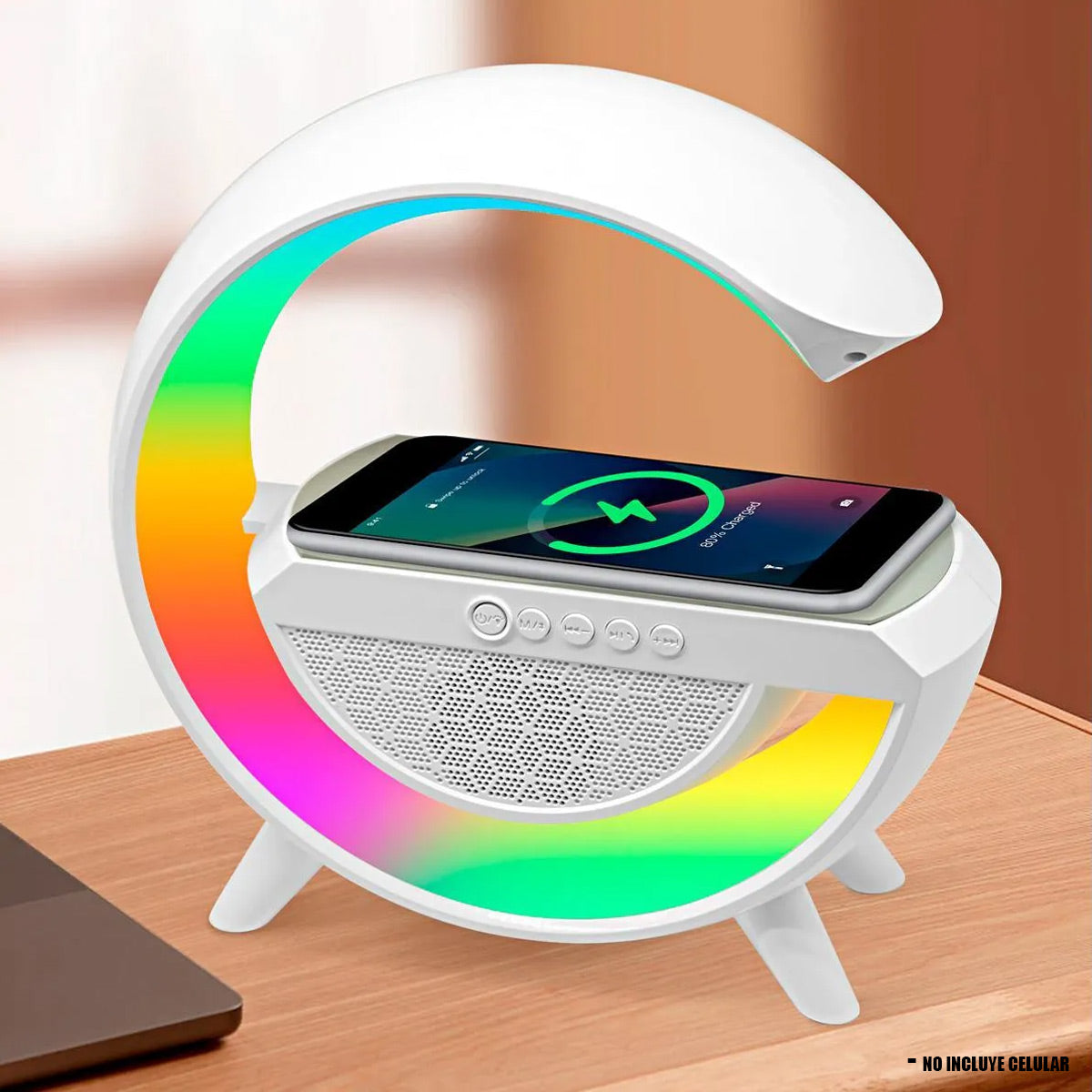 Parlante Portatil Bluetooth Cargador Lampara Led