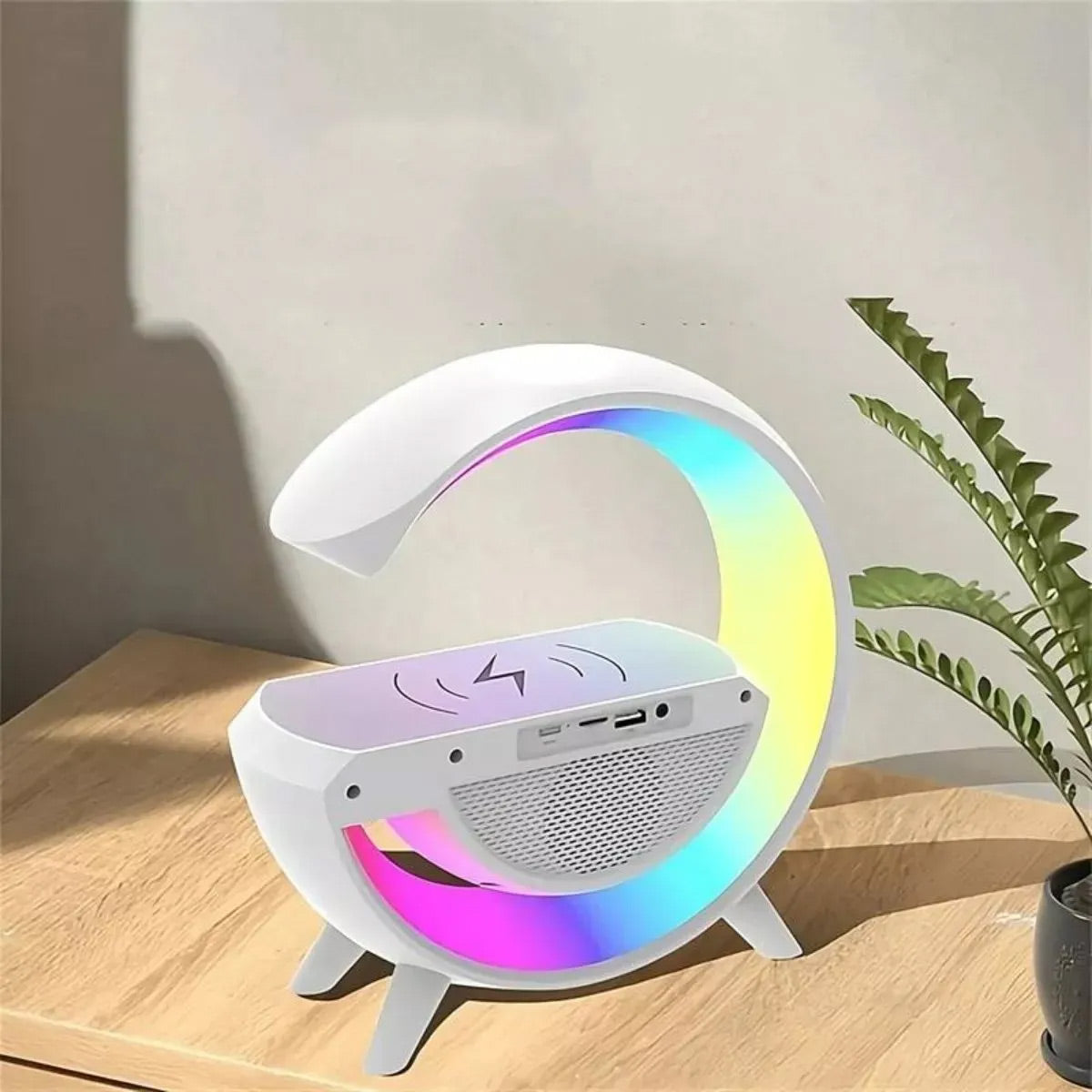 Parlante Portatil Bluetooth Cargador Lampara Led