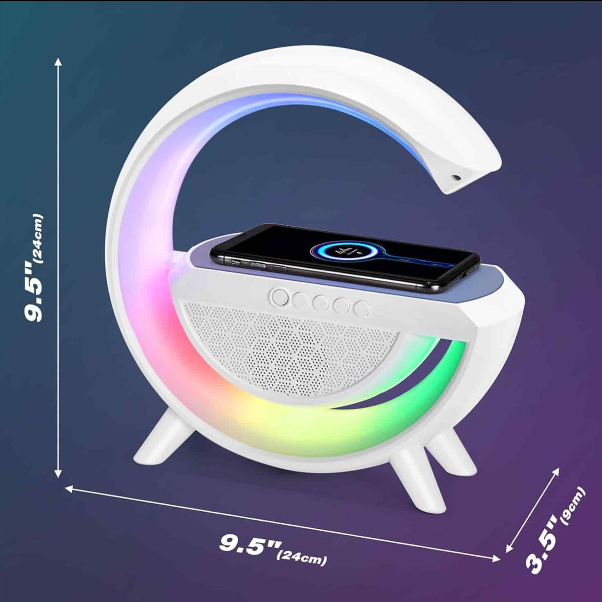 Parlante Portatil Bluetooth Cargador Lampara Led