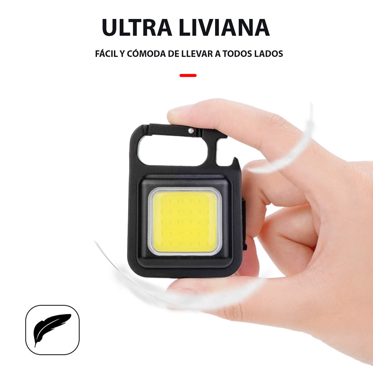 Linterna Portátil recargable Led Cob de Alto Brillo Original Metal
