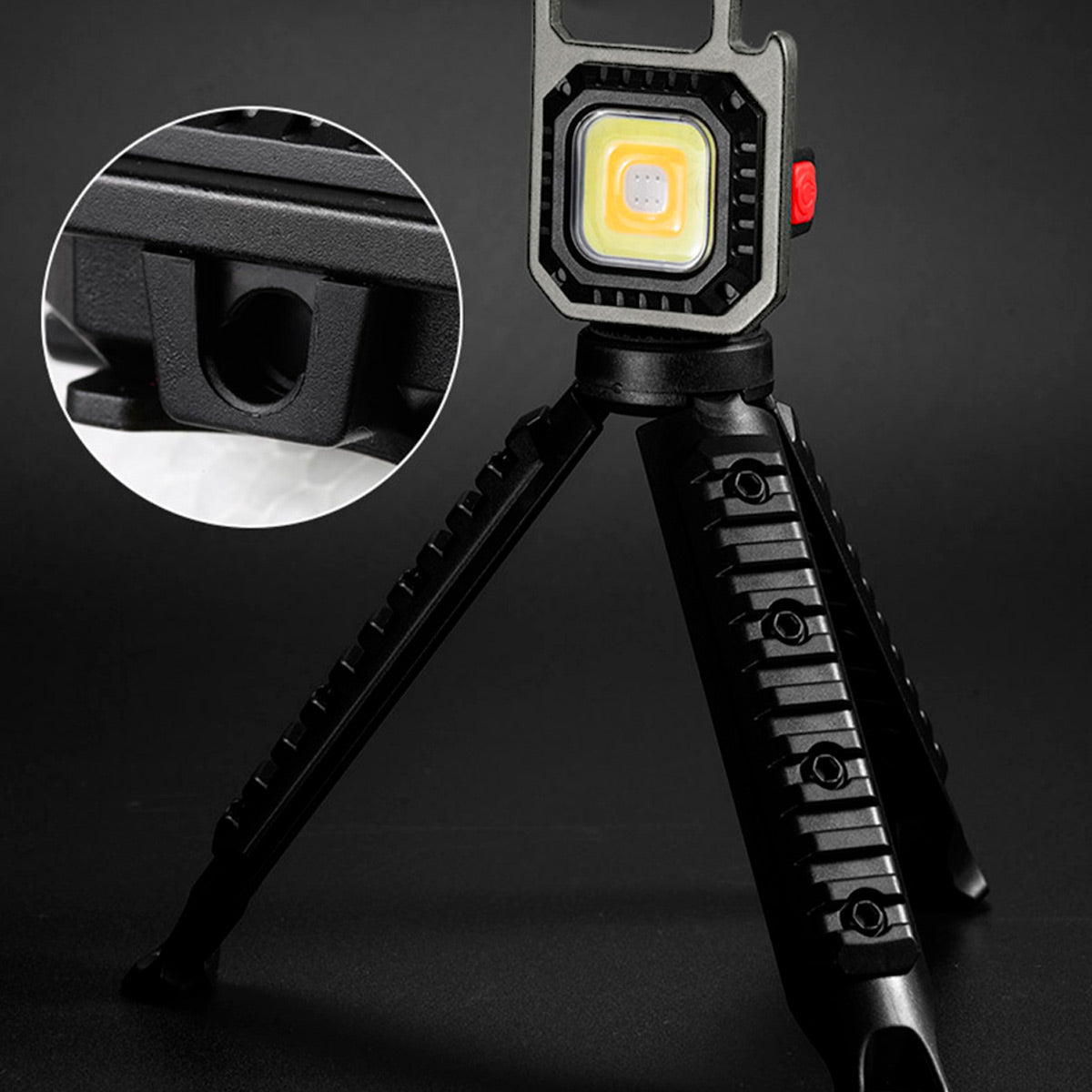 Linterna recargable Led Cob de Alto Brillo con Trípode Original Versión Trípode