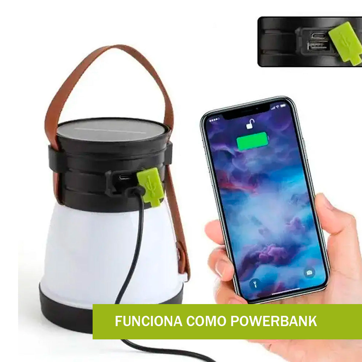 Linterna Camping Alta Potencia Powerbank LED+SMD 800 Lumenes
