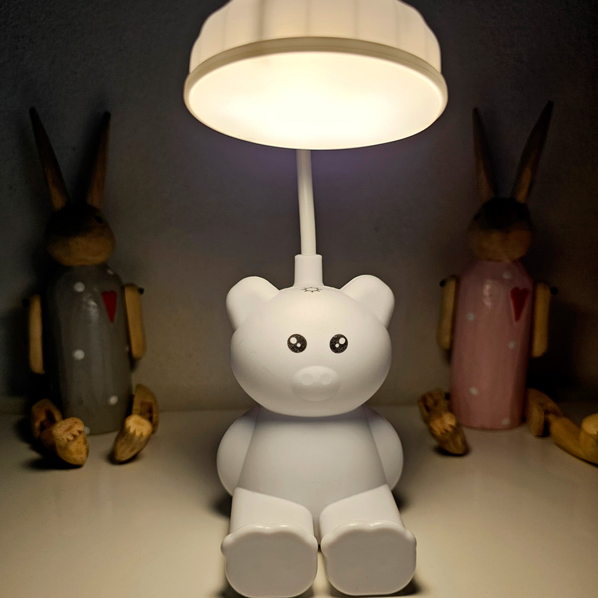 Lampara para Niños con Luz Led - 3 Colores Recargable - Color Blanco