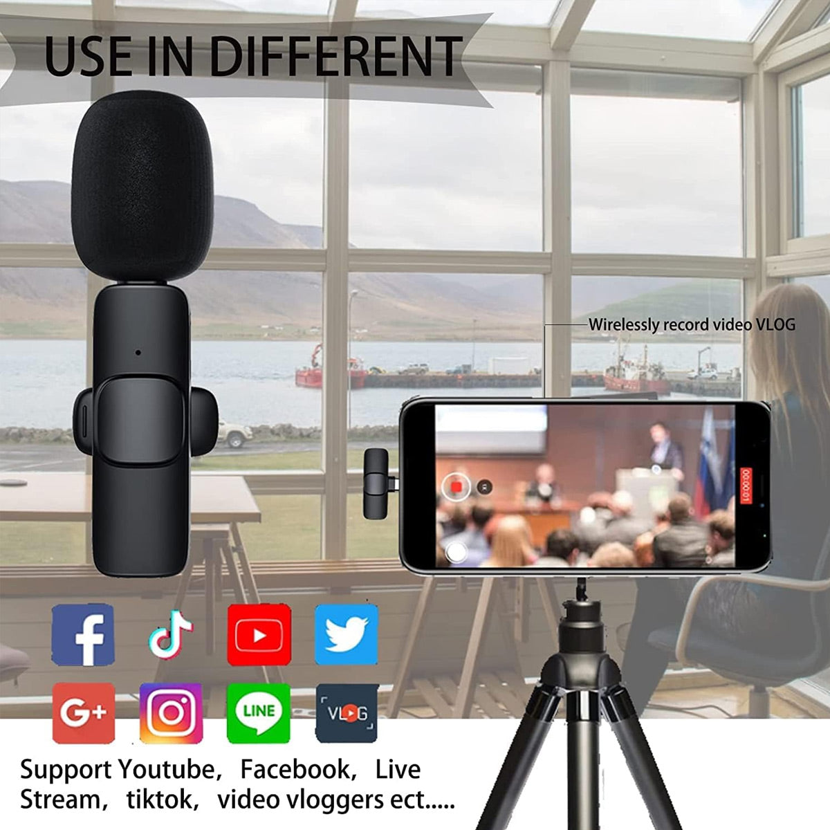 Micrófono Lavalier inalámbrico K8 USB Tipo C