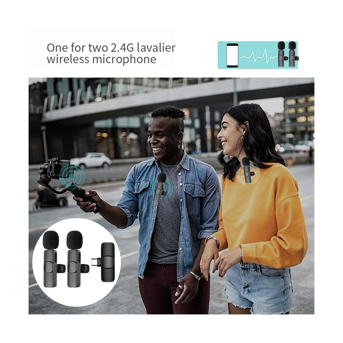 Micrófono Lavalier inalámbrico K8 USB Tipo C