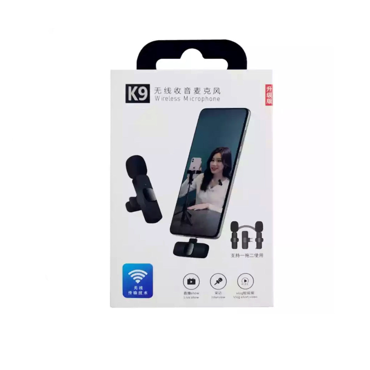 Micrófono Lavalier inalámbrico K9 Doble USB Tipo C