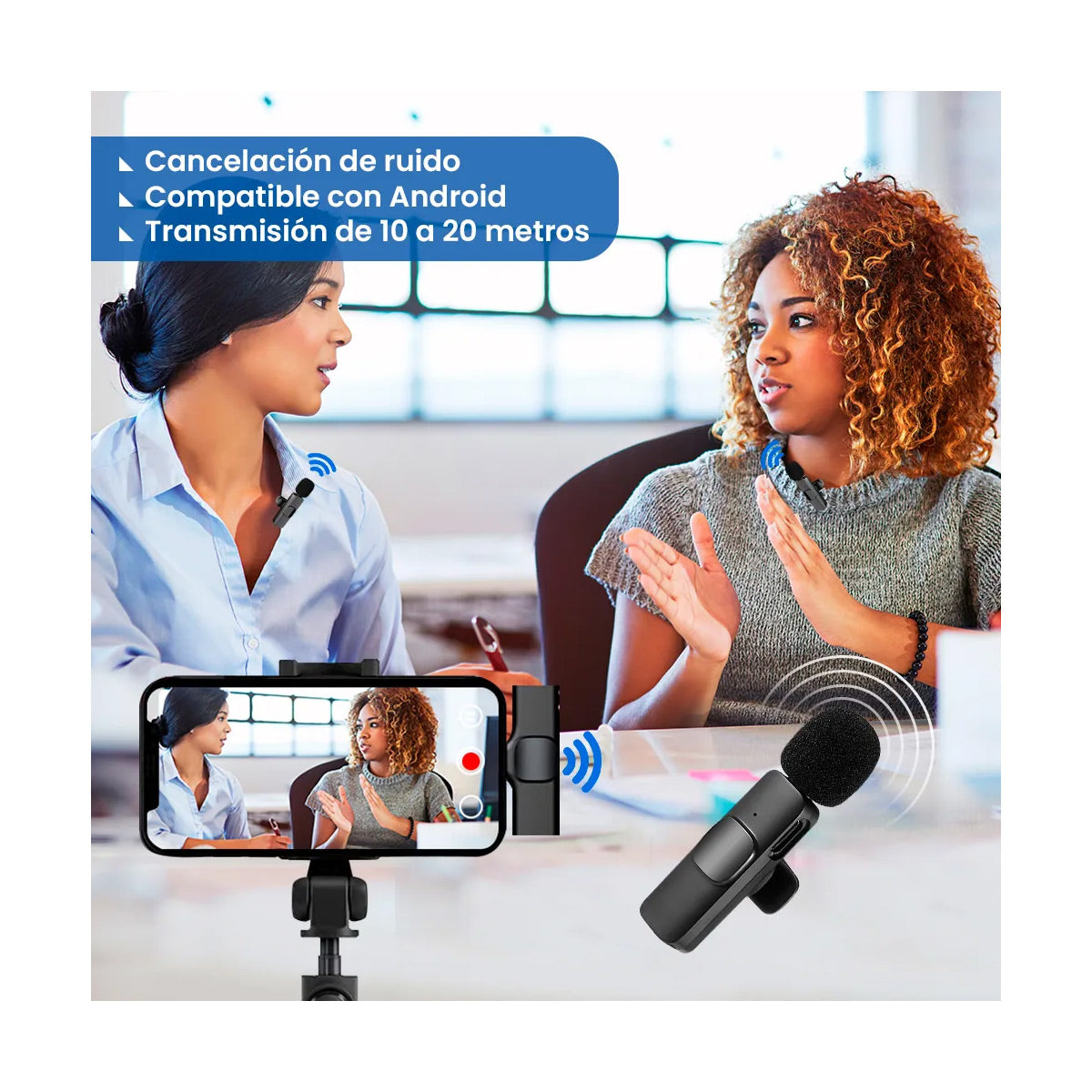 Micrófono Lavalier inalámbrico K9 Doble USB Tipo C