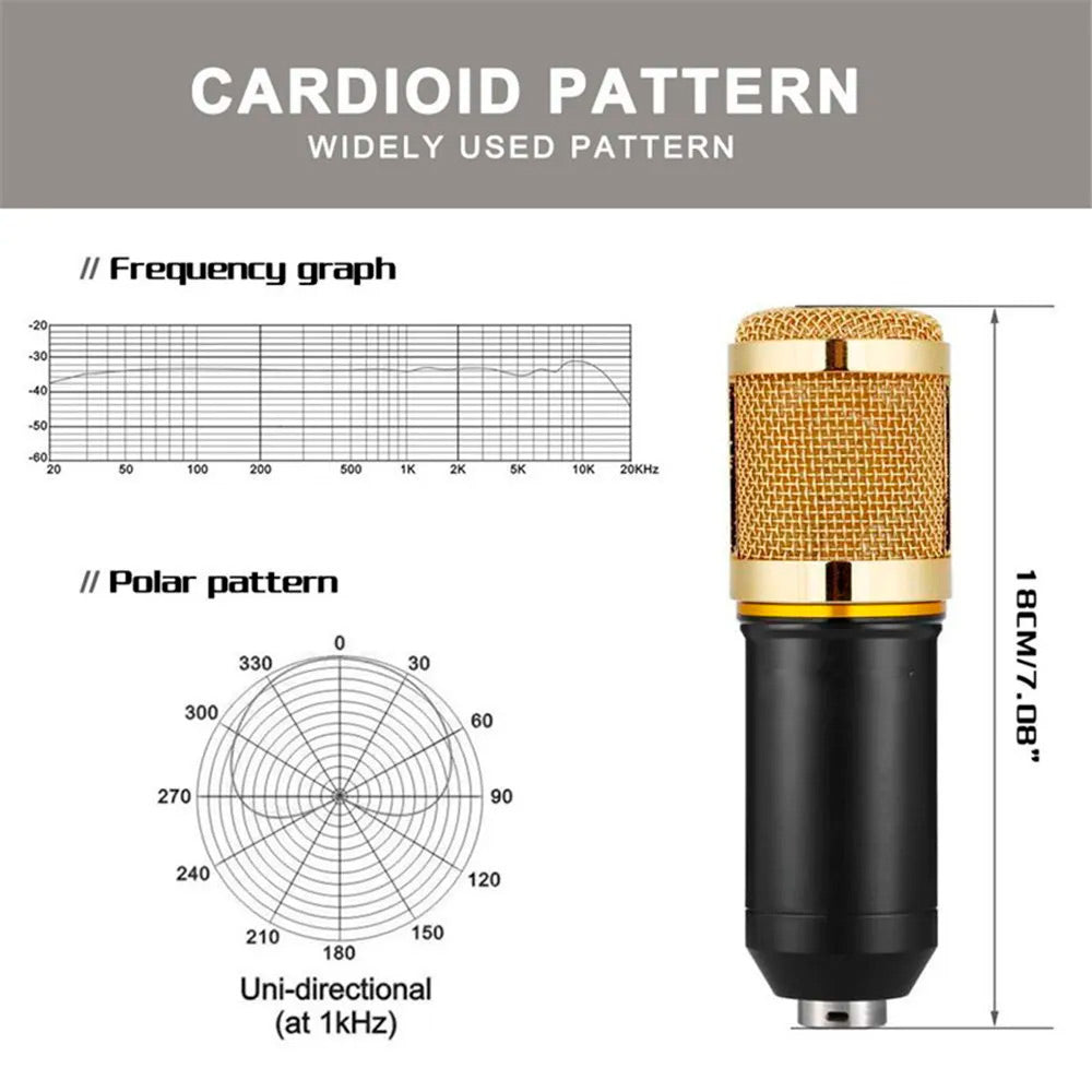 Micrófono de condensador profesional Kit de Microfono para PC