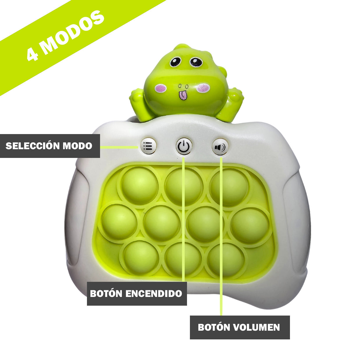 Fidget Pop It Electronico de Dinosaurio Verde