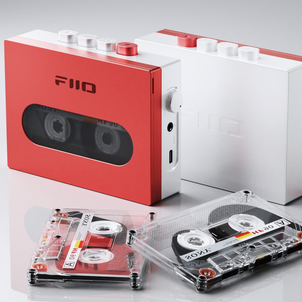 Fiio CP13 Cassette Player Portable Stereo Rojo Plateado