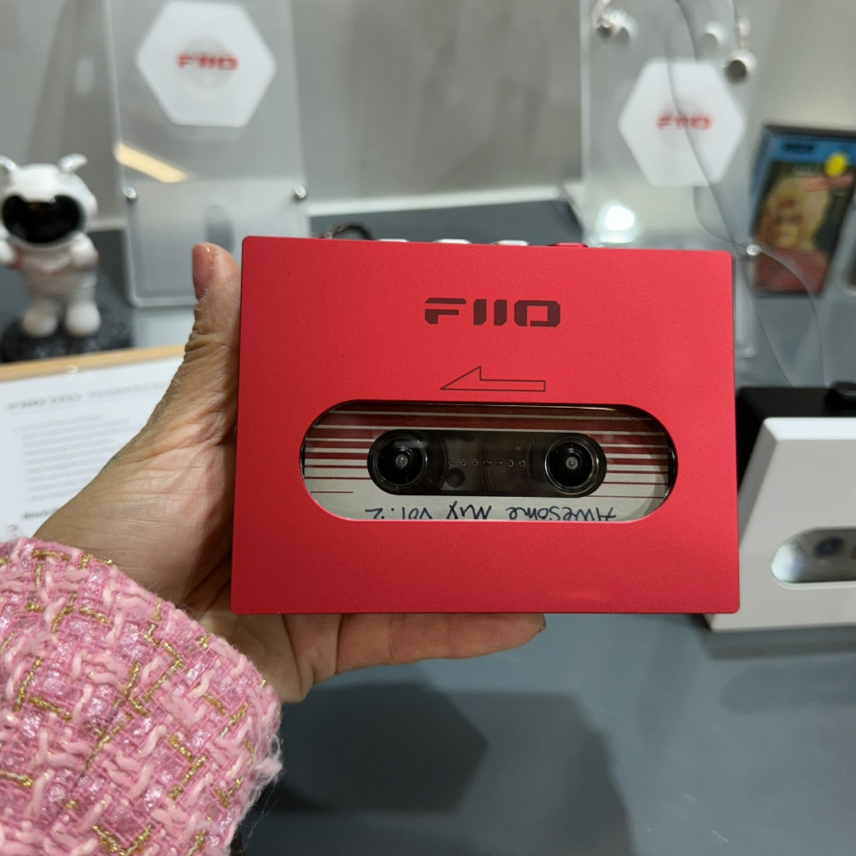 Fiio CP13 Cassette Player Portable Stereo Rojo Plateado