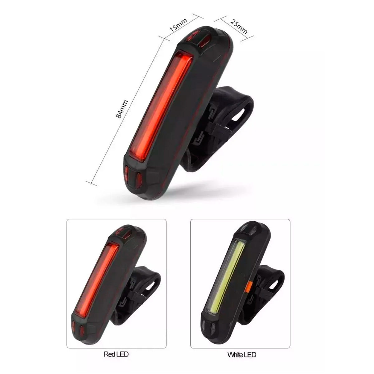 Linterna Luz Led 100 Lumenes USB de seguridad Luz Roja y Luz Blanca Recargable
