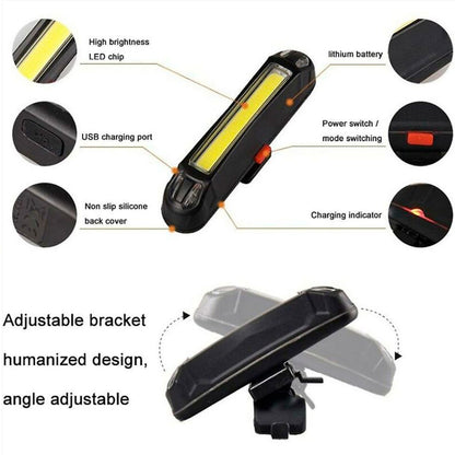 Linterna Luz Led 100 Lumenes USB de seguridad Luz Roja y Luz Blanca Recargable