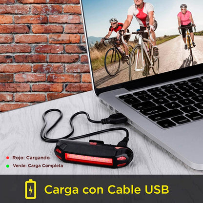 Linterna Luz Led 100 Lumenes USB de seguridad Luz Roja y Luz Blanca Recargable