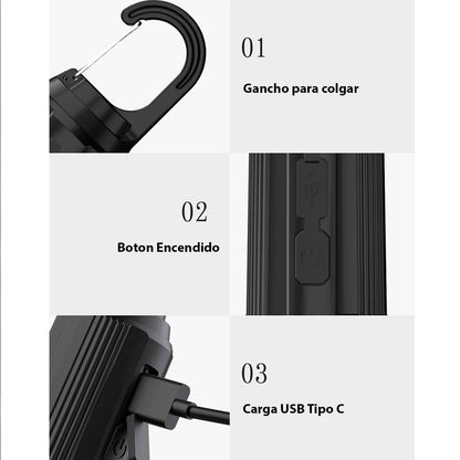 Lampara recargable Led de Alto Brillo 3 Modos -Modelo a